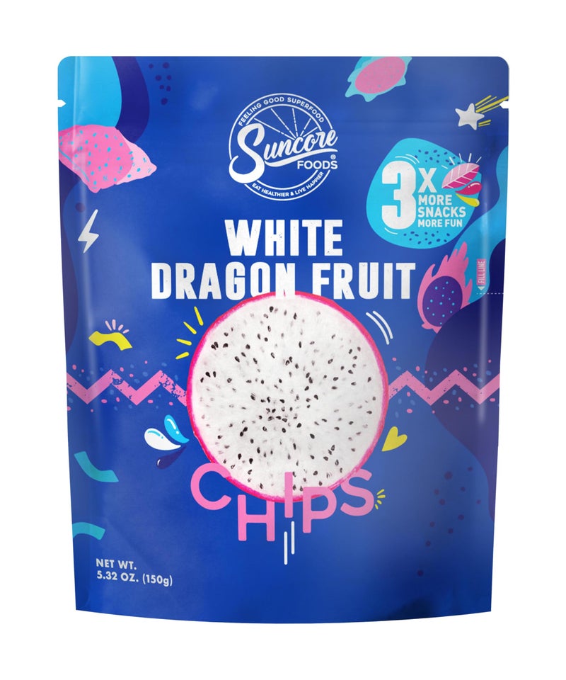 Suncore Foods White Dragon Fruit Chips & Snacks, Gluten-Free, Non-GMO, 5.32oz (1 Pack) - Image 1